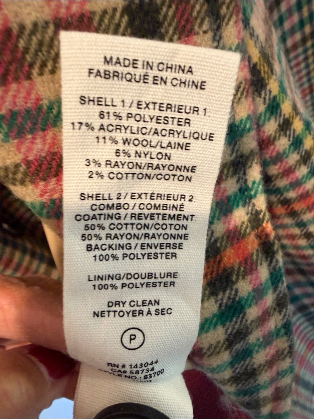 Avec Les Filles Green Multi-Check Double-Breasted Blazer with Brown Collar - Picture 6 of 6